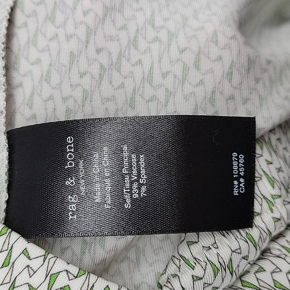 Rag & Bone Super Soft Green and White Sabeen Jersey Top Size XS - Picture 12 of 14